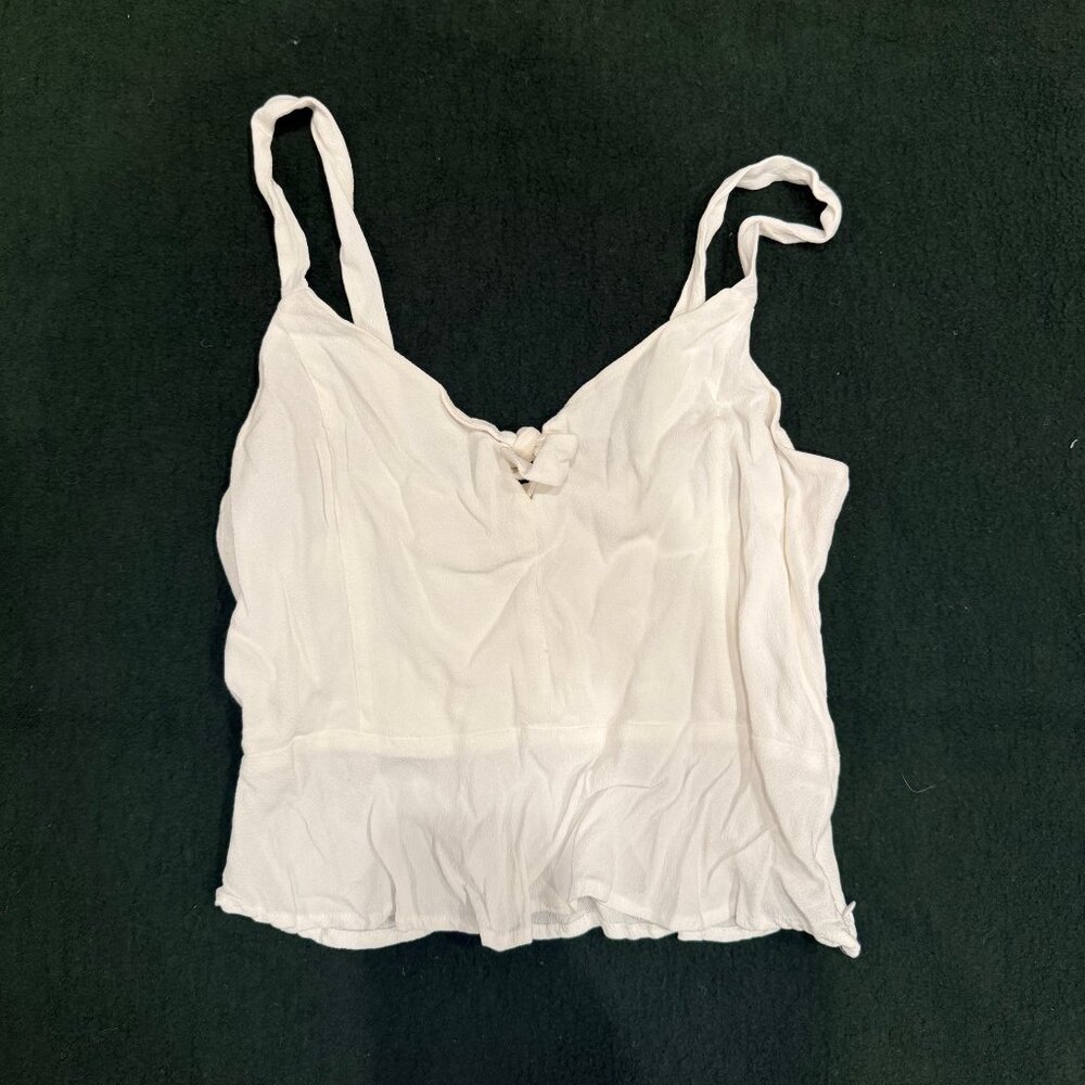 Aritzia Wilfred white bow top